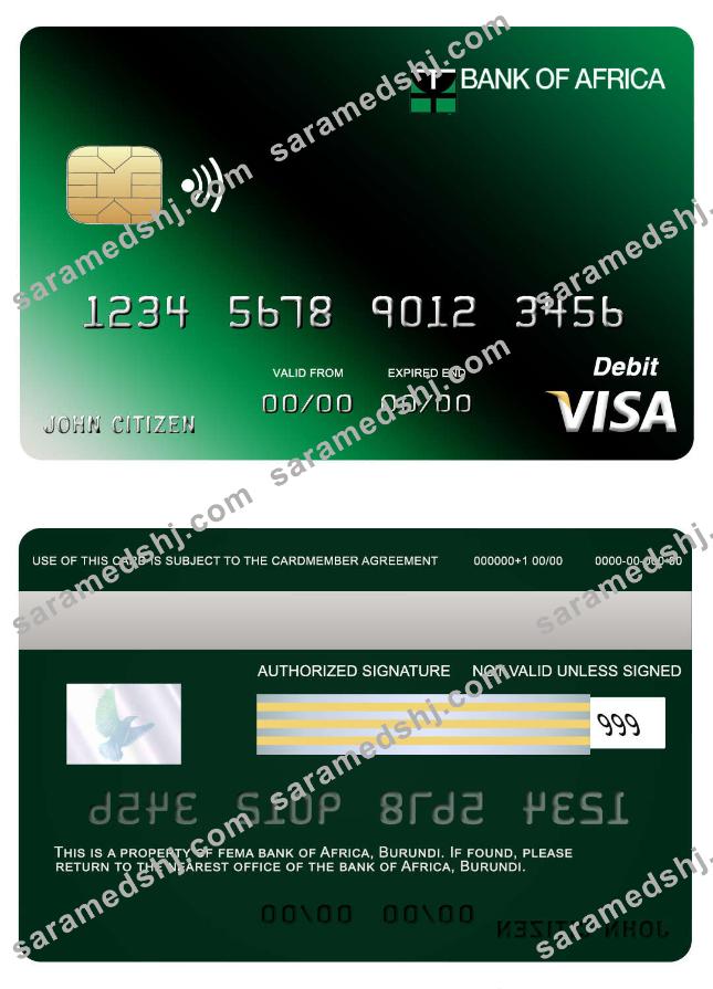 Burundi Africa  bank visa card